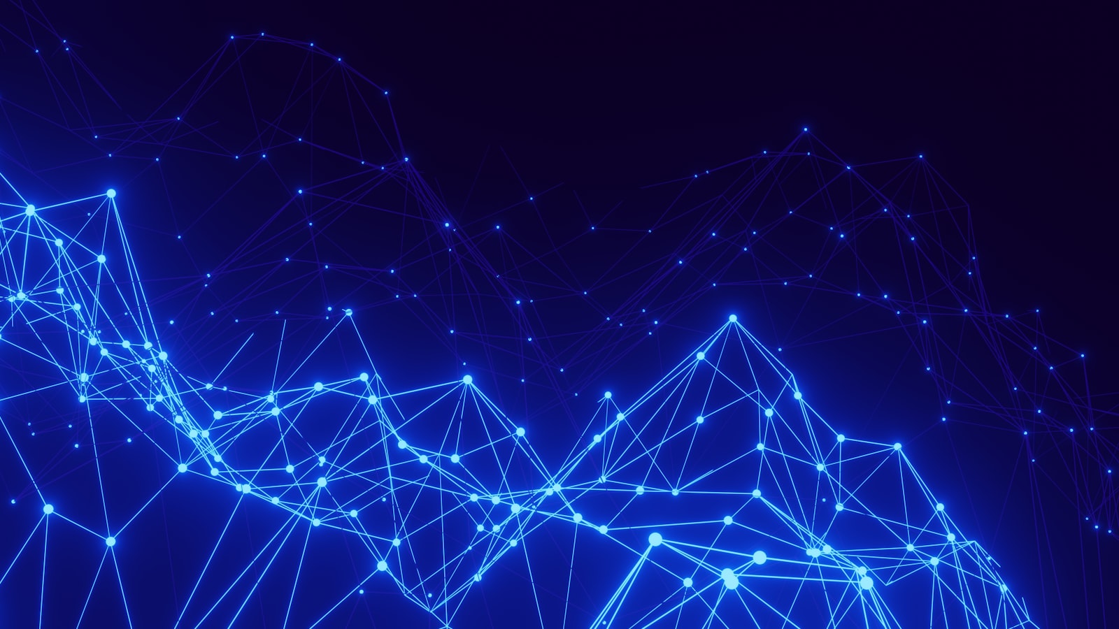 A network of glowing blue nodes and connecting lines, representing citations linking AI answers back to source documents
