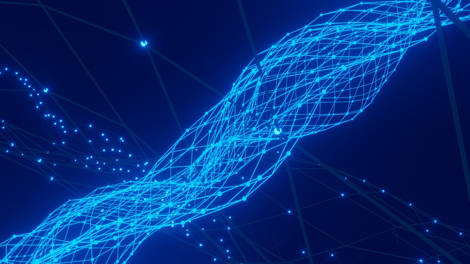 An abstract field of layered geometric shapes suggesting machine-readable structured data layers